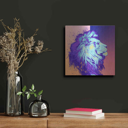 Luxe Metal Art 'A Lion', Metal Wall Art,12x12