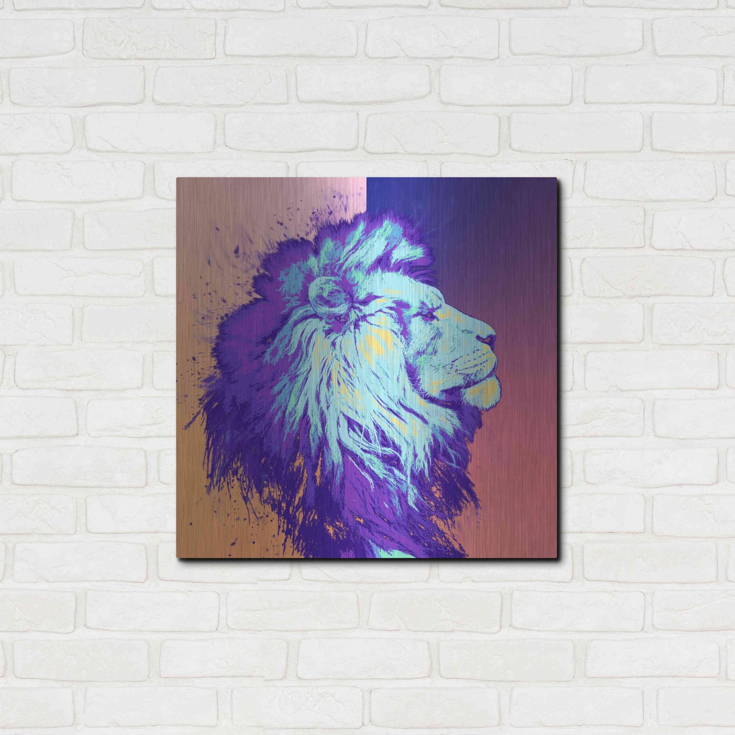 Luxe Metal Art 'A Lion', Metal Wall Art,24x24