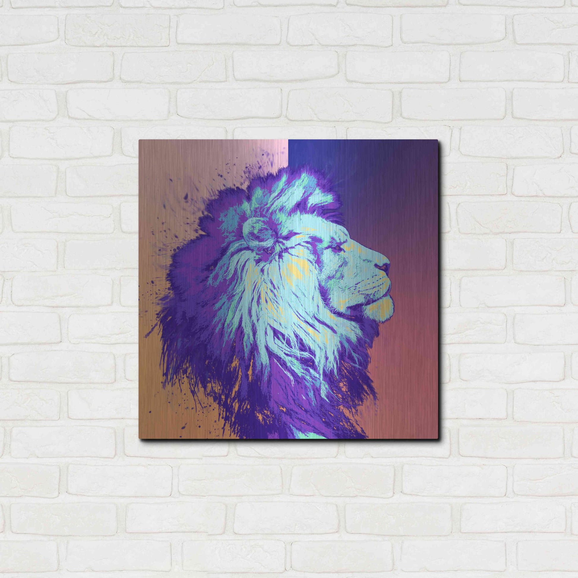Luxe Metal Art 'A Lion', Metal Wall Art,24x24