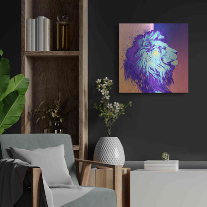Luxe Metal Art 'A Lion', Metal Wall Art,24x24