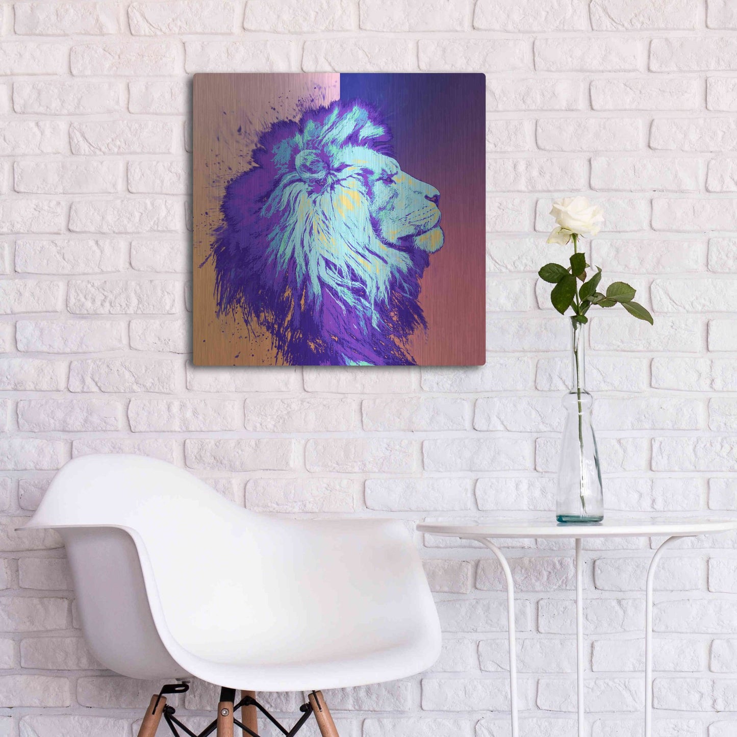 Luxe Metal Art 'A Lion', Metal Wall Art,24x24