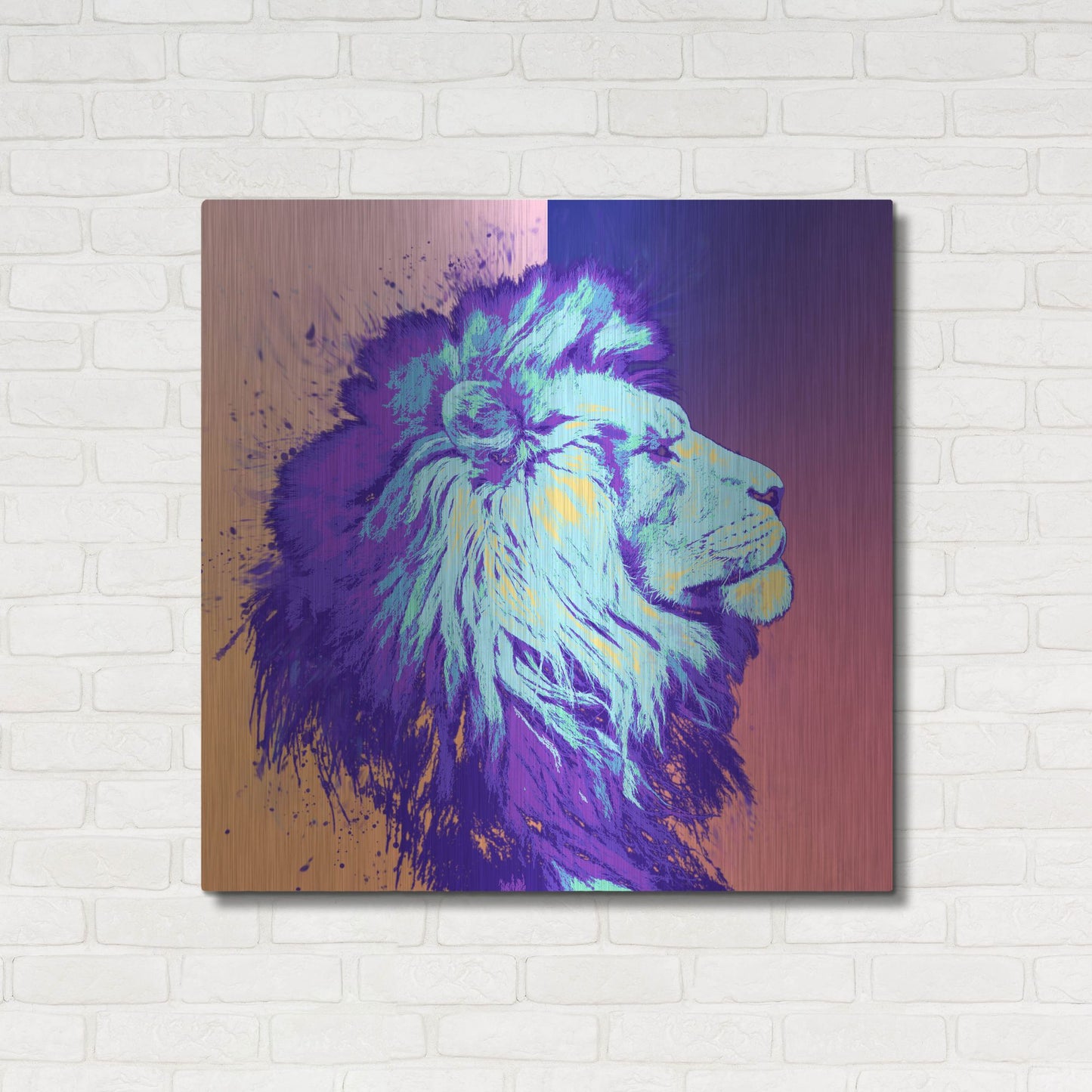 Luxe Metal Art 'A Lion', Metal Wall Art,36x36