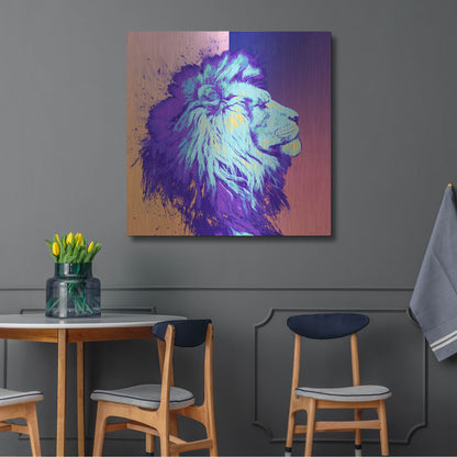 Luxe Metal Art 'A Lion', Metal Wall Art,36x36