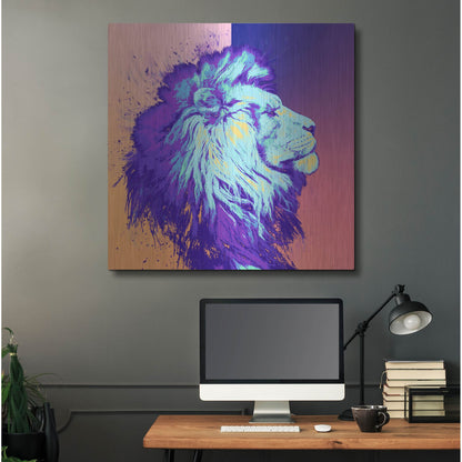 Luxe Metal Art 'A Lion', Metal Wall Art,36x36