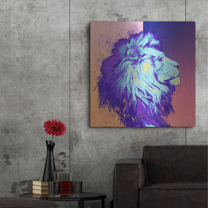 Luxe Metal Art 'A Lion', Metal Wall Art,36x36