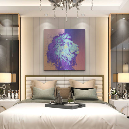 Luxe Metal Art 'A Lion', Metal Wall Art,36x36
