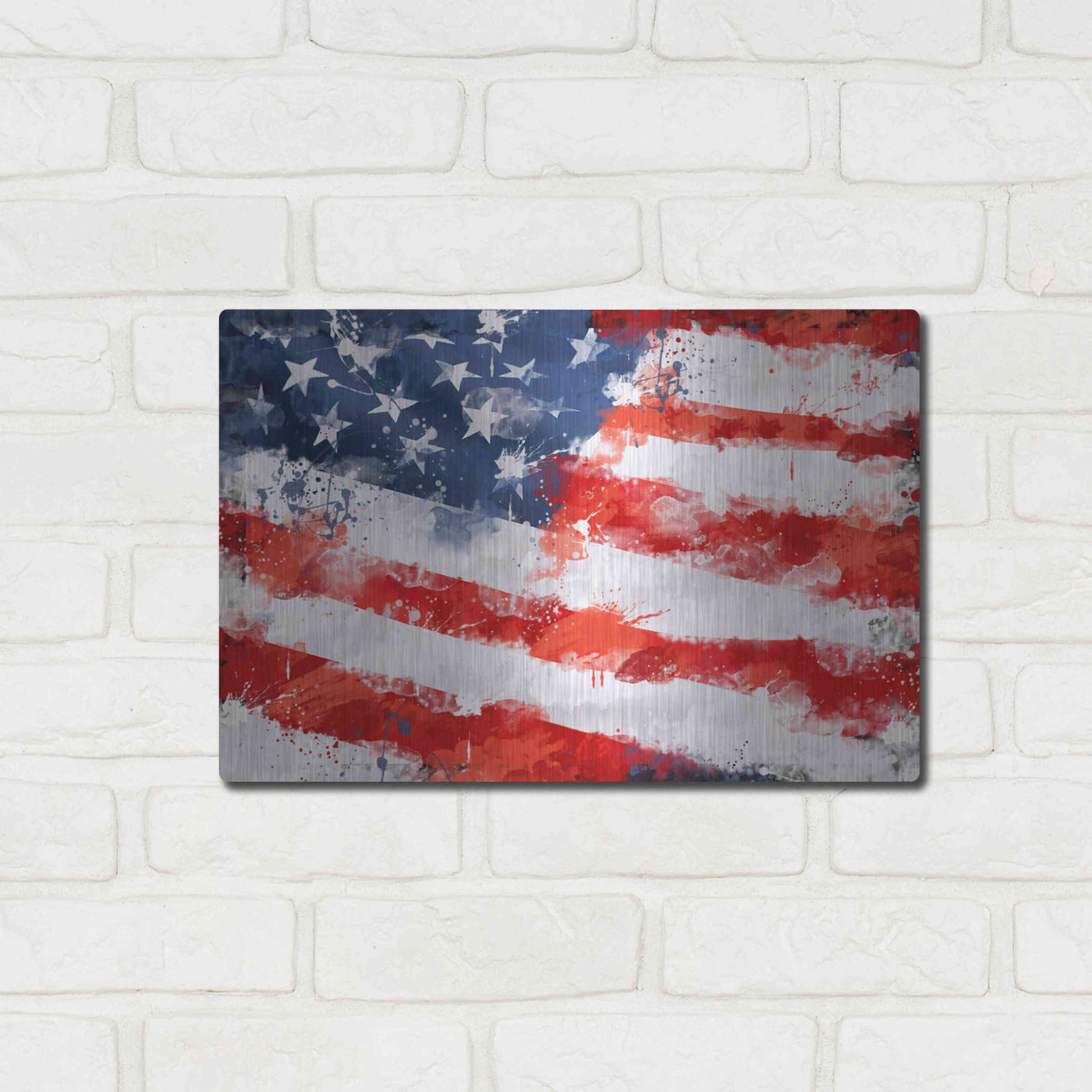 Luxe Metal Art 'American Flag', Metal Wall Art,16x12