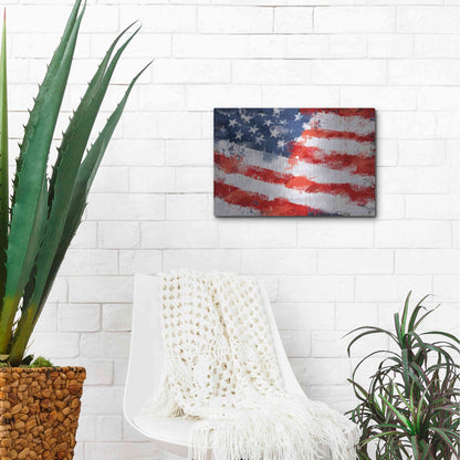 Luxe Metal Art 'American Flag', Metal Wall Art,16x12