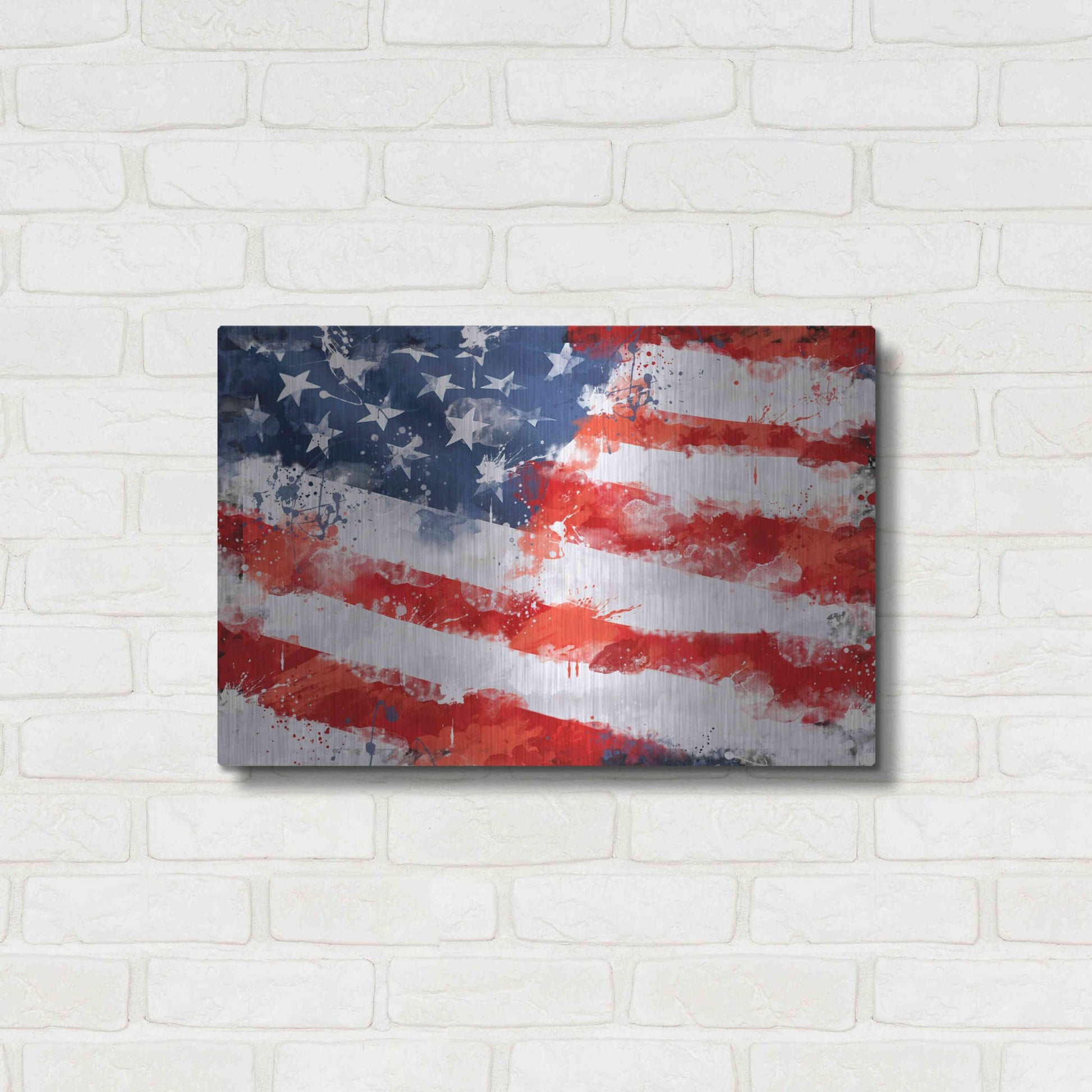 Luxe Metal Art 'American Flag', Metal Wall Art,24x16