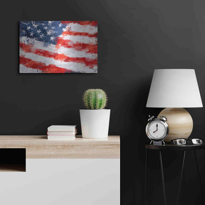 Luxe Metal Art 'American Flag', Metal Wall Art,24x16