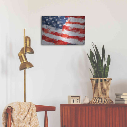 Luxe Metal Art 'American Flag', Metal Wall Art,24x16