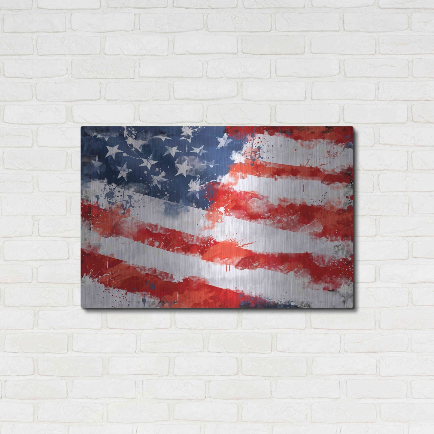 Luxe Metal Art 'American Flag', Metal Wall Art,36x24