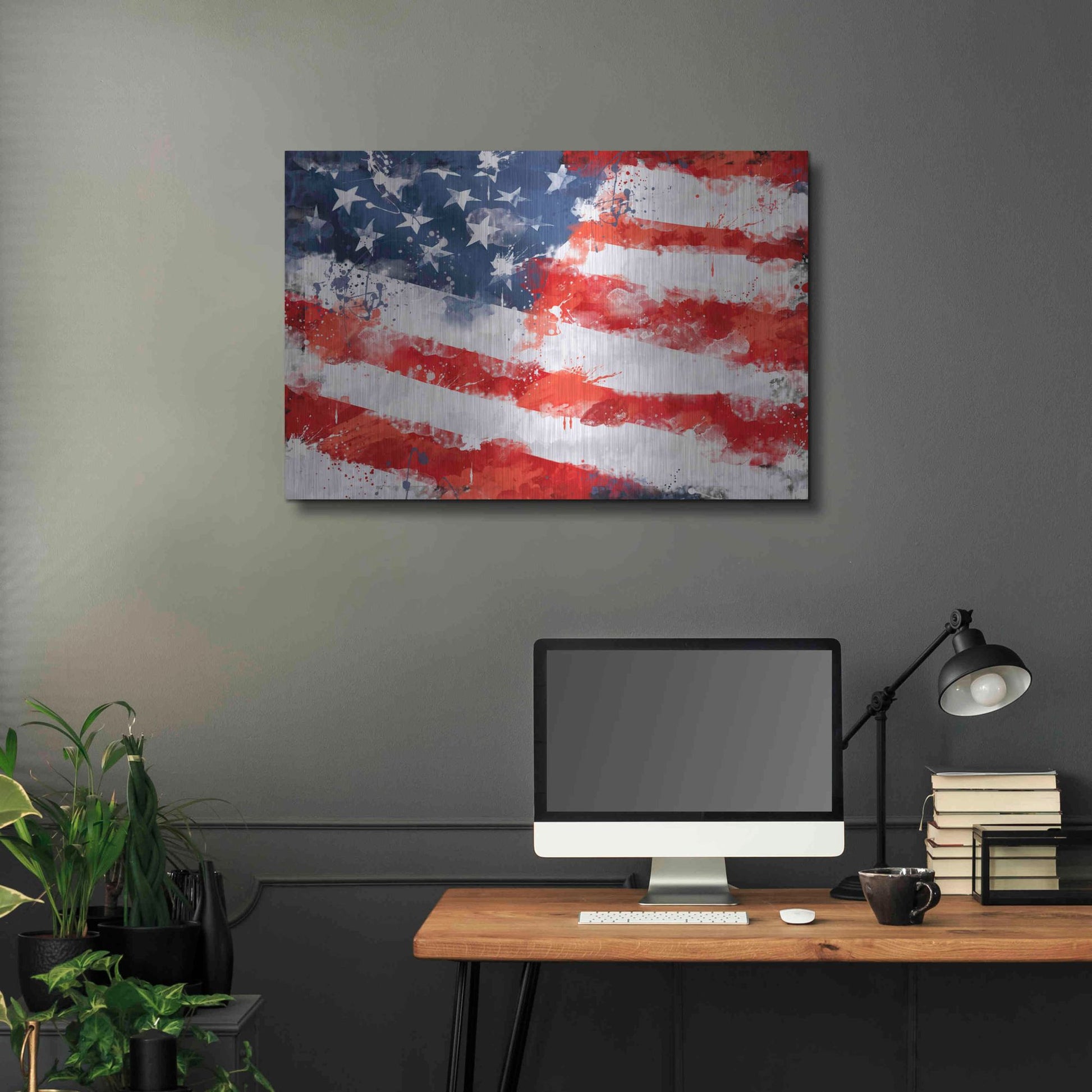 Luxe Metal Art 'American Flag', Metal Wall Art,36x24