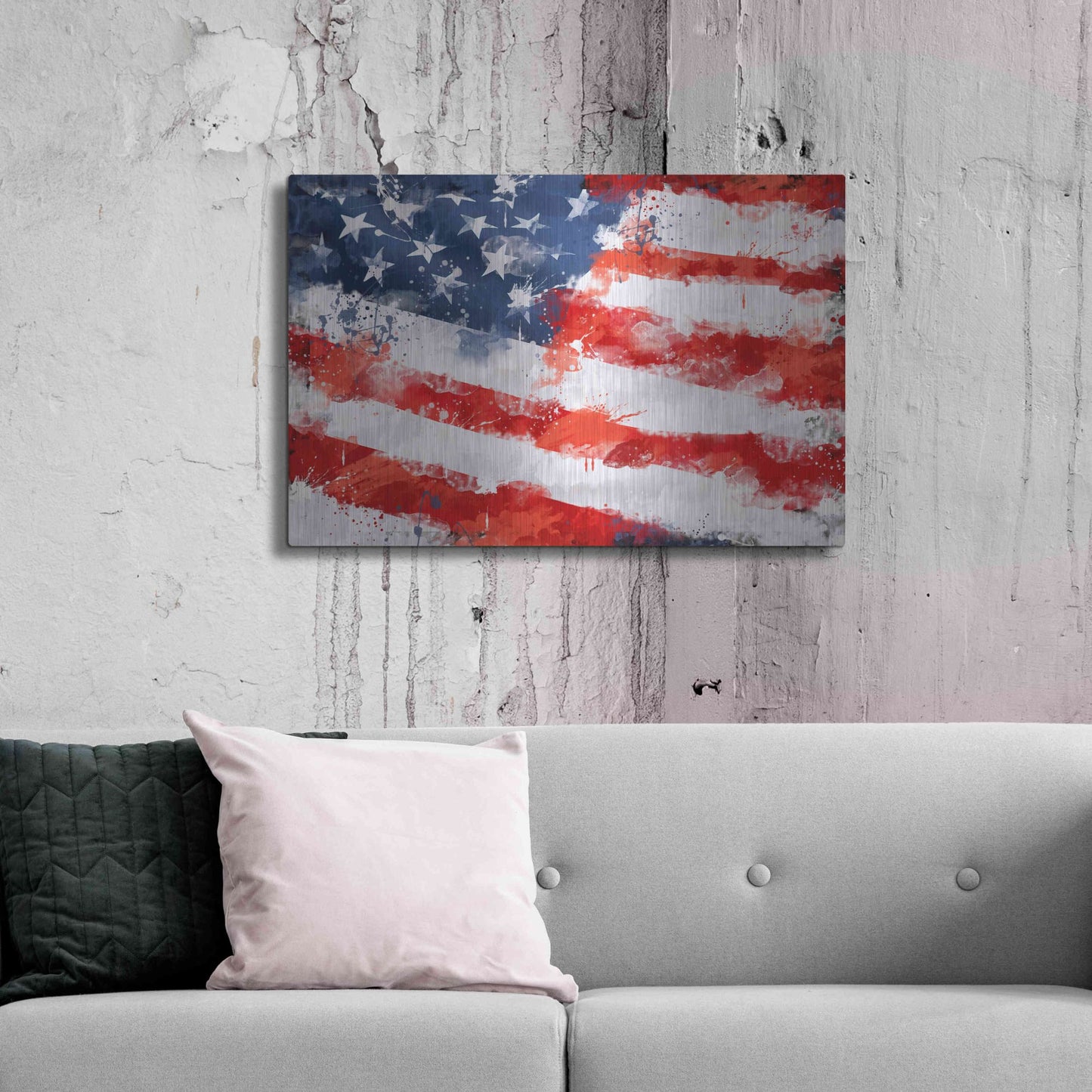 Luxe Metal Art 'American Flag', Metal Wall Art,36x24