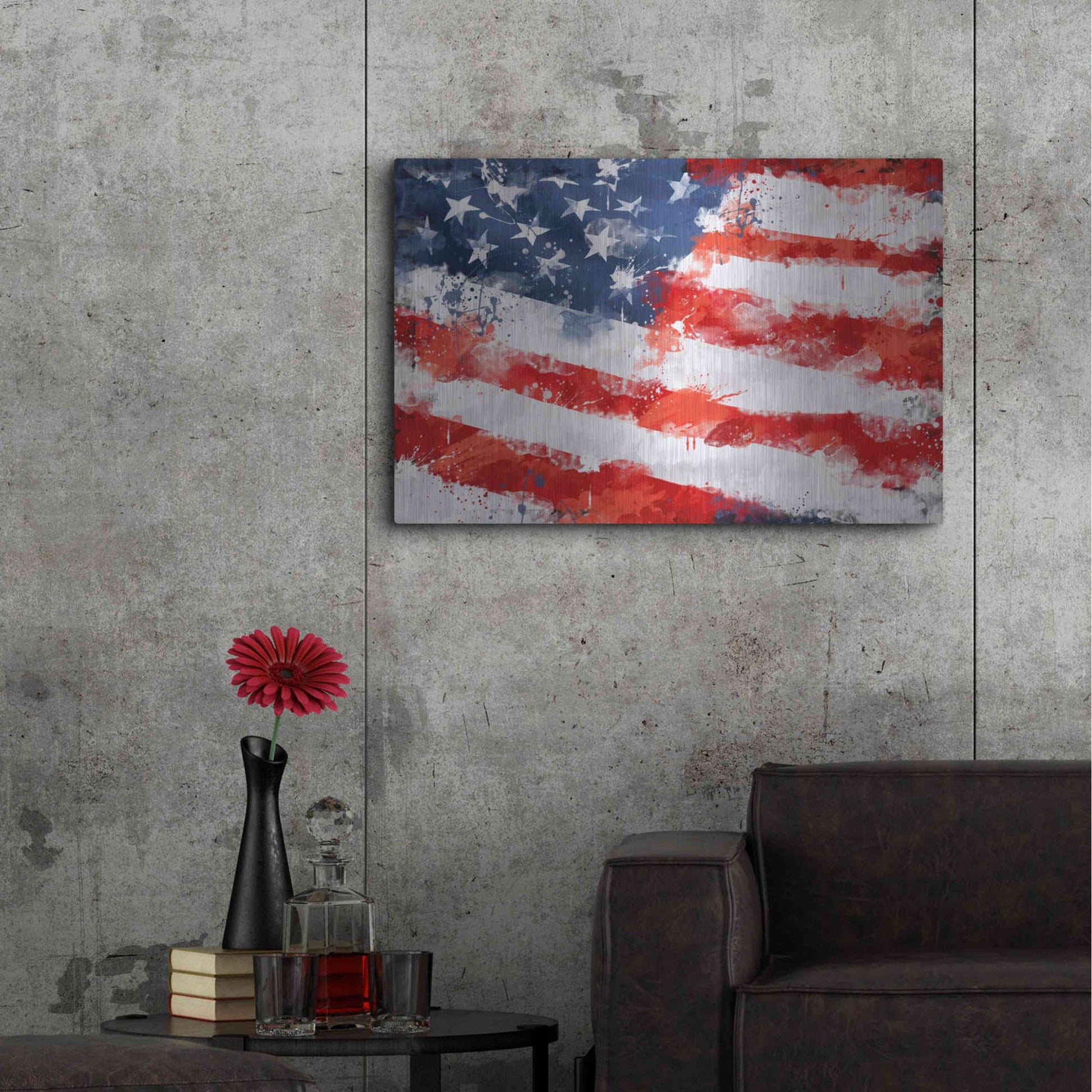 Luxe Metal Art 'American Flag', Metal Wall Art,36x24