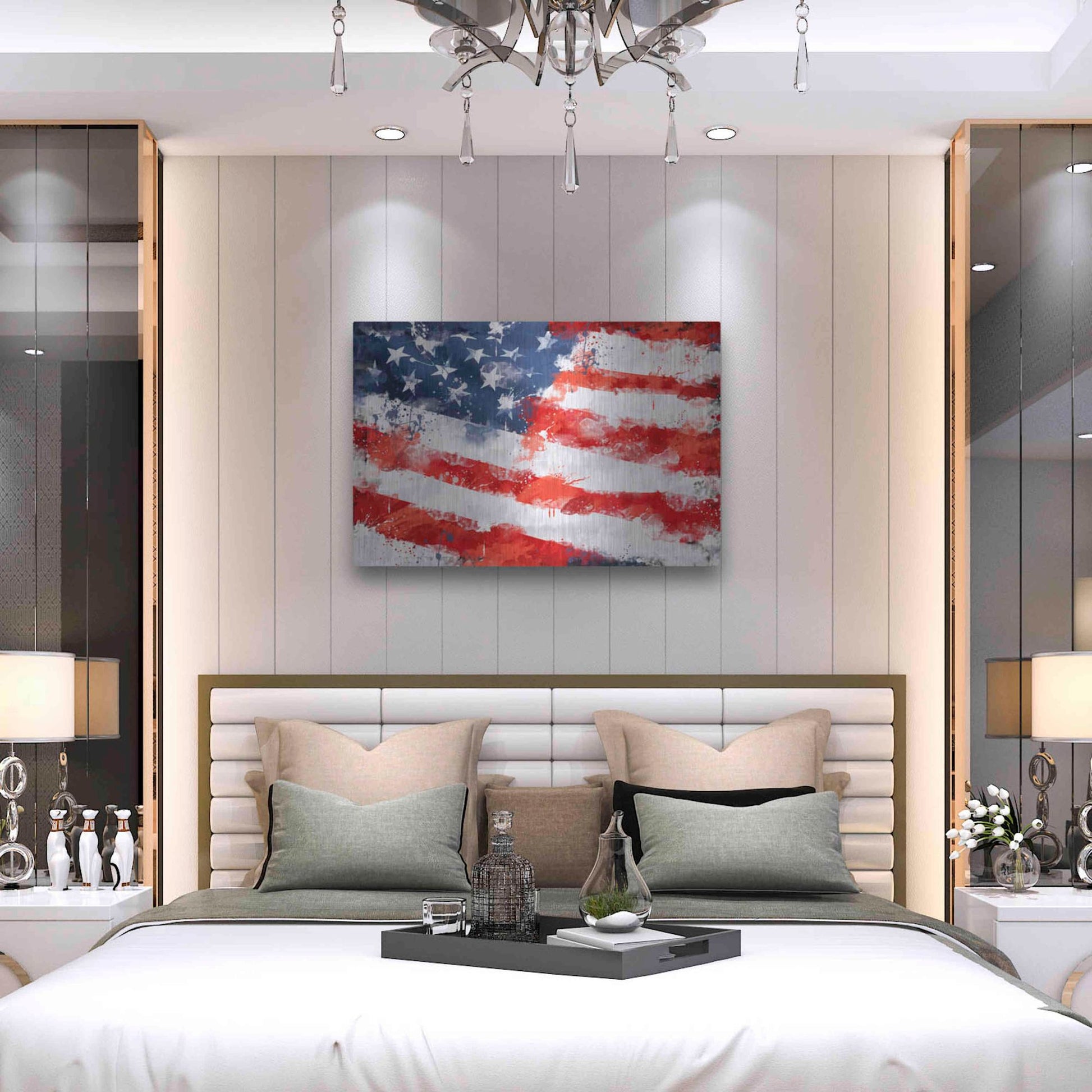 Luxe Metal Art 'American Flag', Metal Wall Art,36x24