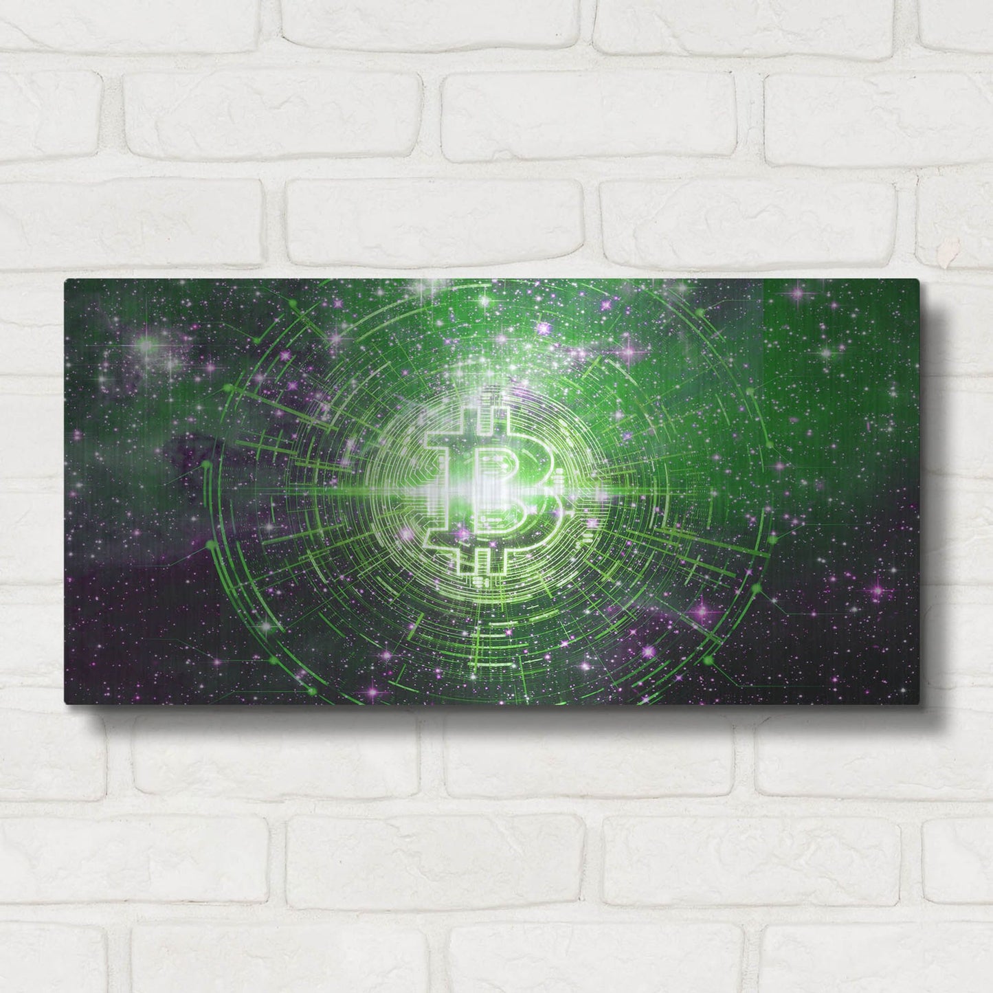 Luxe Metal Art 'Bitcoin Equinox', Metal Wall Art,24x12