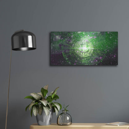 Luxe Metal Art 'Bitcoin Equinox', Metal Wall Art,24x12