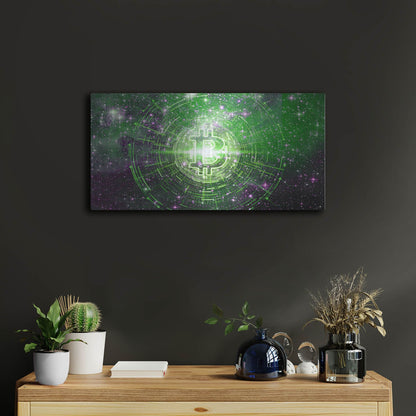 Luxe Metal Art 'Bitcoin Equinox', Metal Wall Art,24x12