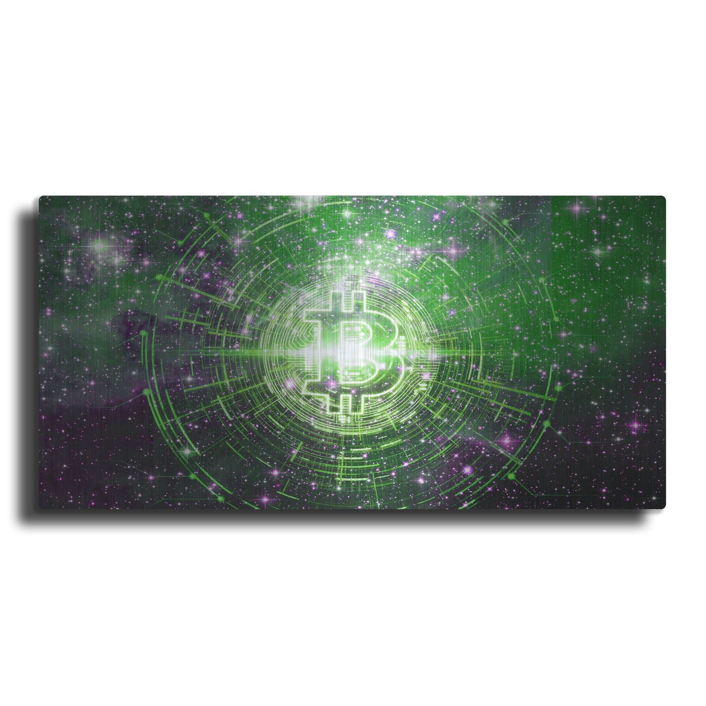 Luxe Metal Art 'Bitcoin Equinox', Metal Wall Art,24x12