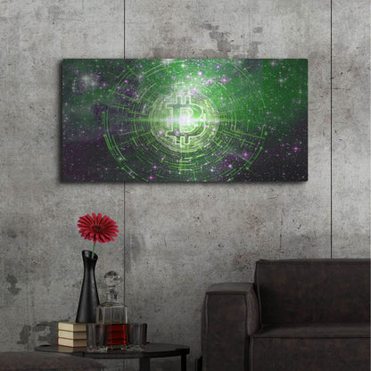 Luxe Metal Art 'Bitcoin Equinox', Metal Wall Art,48x24