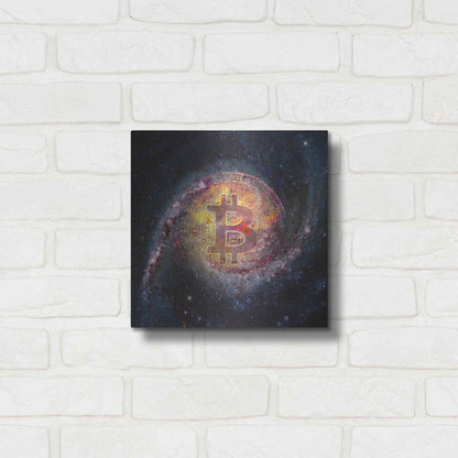 Luxe Metal Art 'Bitcoin Galaxy', Metal Wall Art,12x12