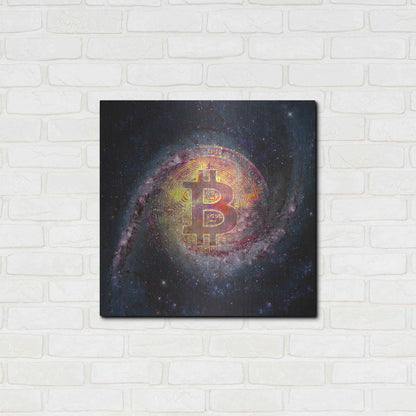 Luxe Metal Art 'Bitcoin Galaxy', Metal Wall Art,24x24