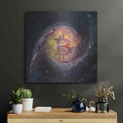 Luxe Metal Art 'Bitcoin Galaxy', Metal Wall Art,24x24