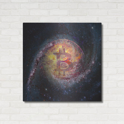 Luxe Metal Art 'Bitcoin Galaxy', Metal Wall Art,36x36