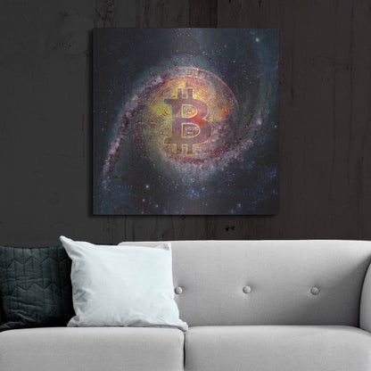 Luxe Metal Art 'Bitcoin Galaxy', Metal Wall Art,36x36