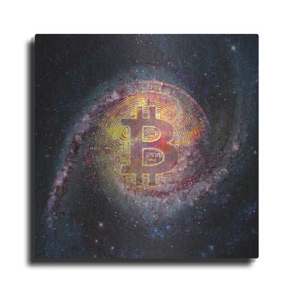 Luxe Metal Art 'Bitcoin Galaxy', Metal Wall Art