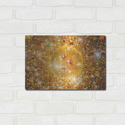 Luxe Metal Art 'Bitcoin Gilt', Metal Wall Art,16x12