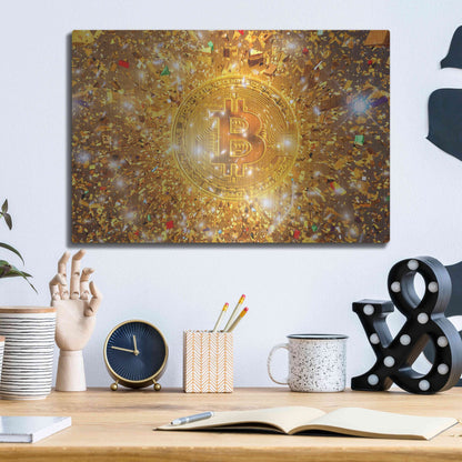 Luxe Metal Art 'Bitcoin Gilt', Metal Wall Art,16x12