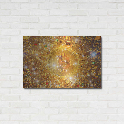 Luxe Metal Art 'Bitcoin Gilt', Metal Wall Art,36x24