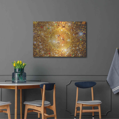 Luxe Metal Art 'Bitcoin Gilt', Metal Wall Art,36x24