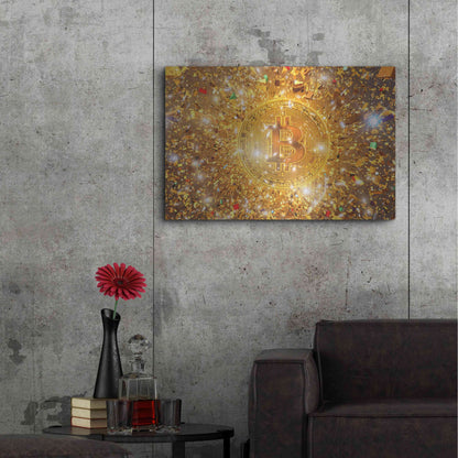 Luxe Metal Art 'Bitcoin Gilt', Metal Wall Art,36x24