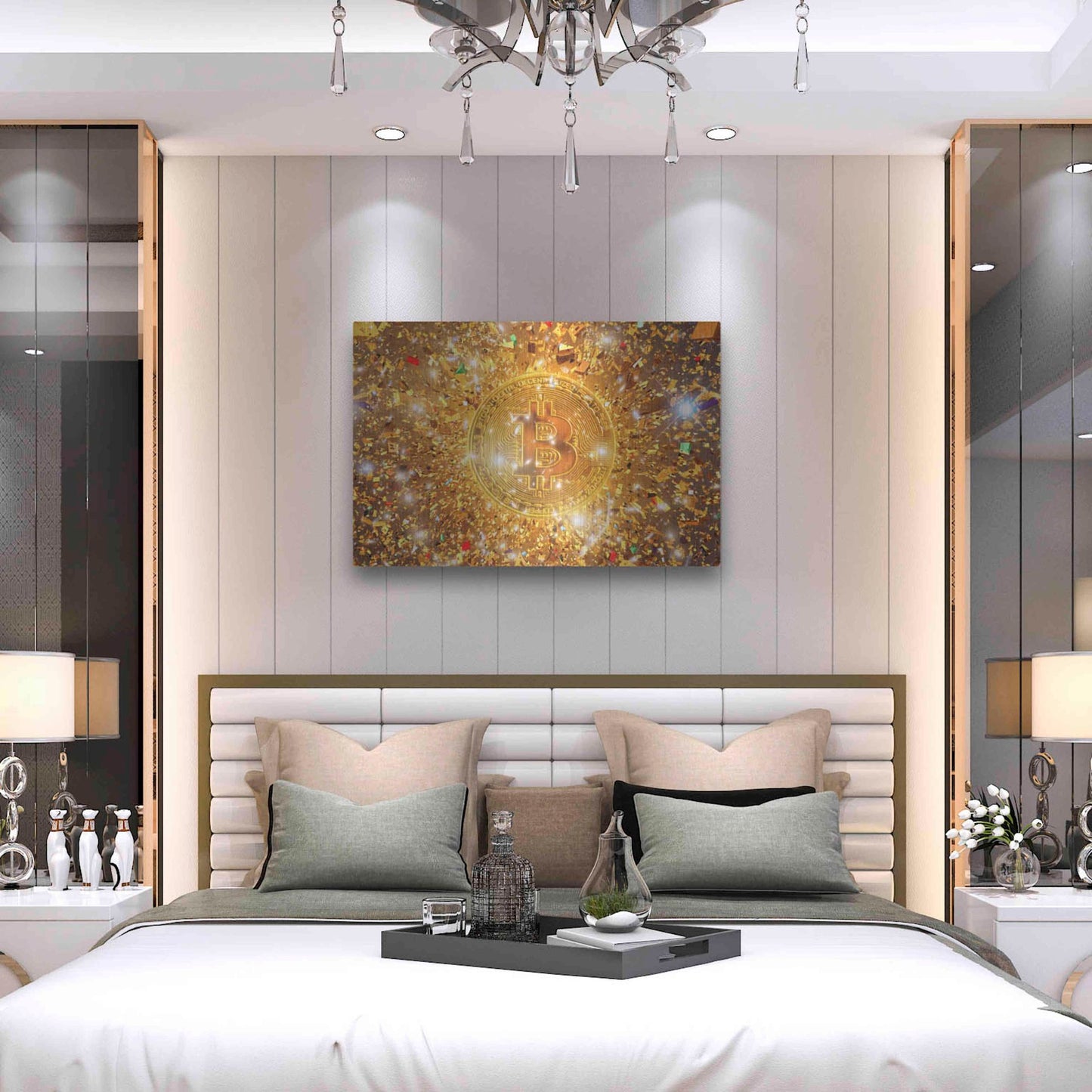 Luxe Metal Art 'Bitcoin Gilt', Metal Wall Art,36x24
