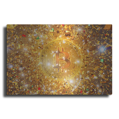 Luxe Metal Art 'Bitcoin Gilt', Metal Wall Art