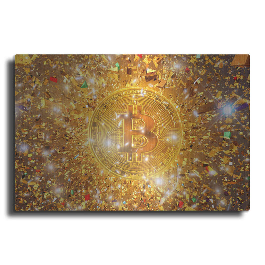 Luxe Metal Art 'Bitcoin Gilt', Metal Wall Art