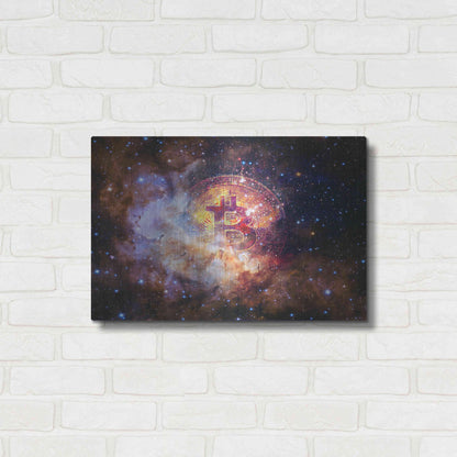 Luxe Metal Art 'Bitcoin Nebula', Metal Wall Art,24x16