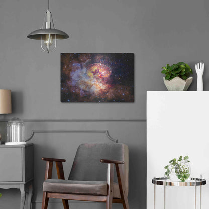 Luxe Metal Art 'Bitcoin Nebula', Metal Wall Art,24x16