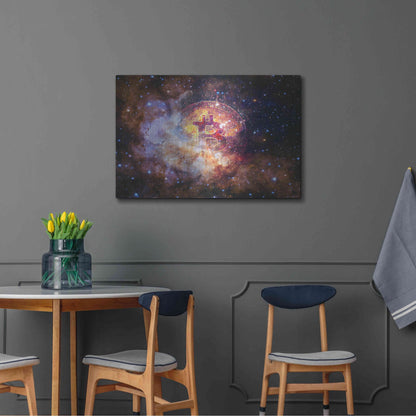 Luxe Metal Art 'Bitcoin Nebula', Metal Wall Art,36x24
