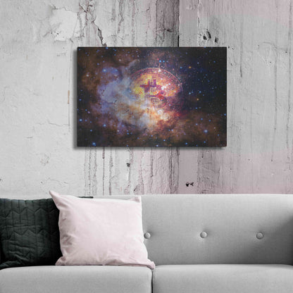 Luxe Metal Art 'Bitcoin Nebula', Metal Wall Art,36x24
