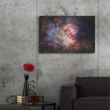 Luxe Metal Art 'Bitcoin Nebula', Metal Wall Art,36x24