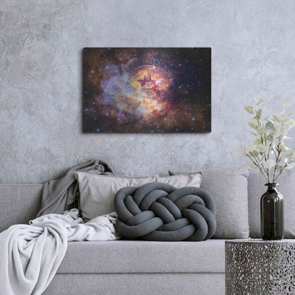 Luxe Metal Art 'Bitcoin Nebula', Metal Wall Art,36x24