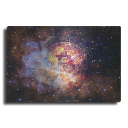 Luxe Metal Art 'Bitcoin Nebula', Metal Wall Art