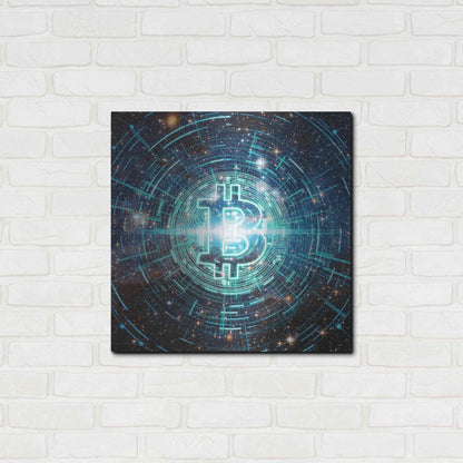 Luxe Metal Art 'Cyber Bitcoin', Metal Wall Art,24x24