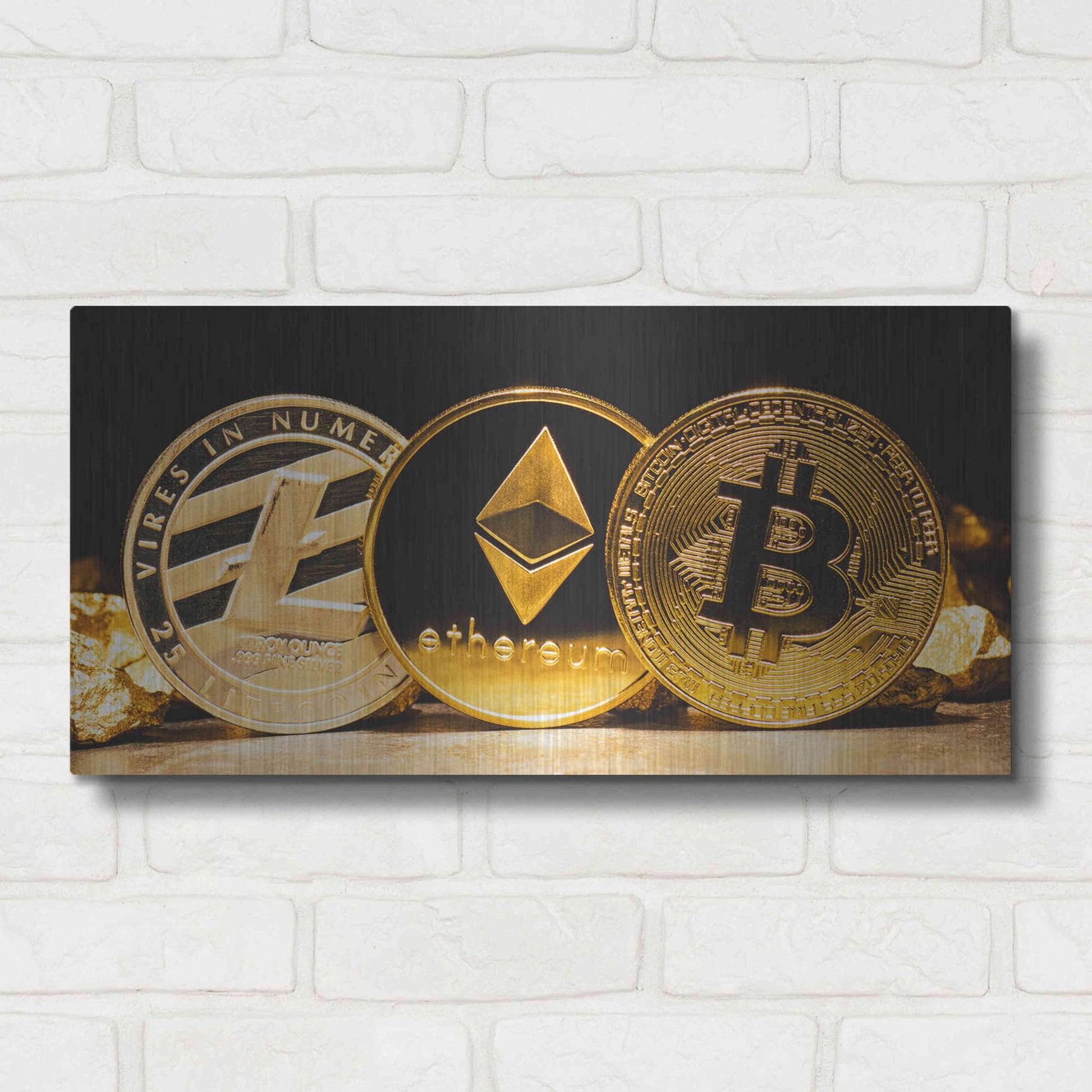 Luxe Metal Art 'The OG Crypto II', Metal Wall Art,24x12