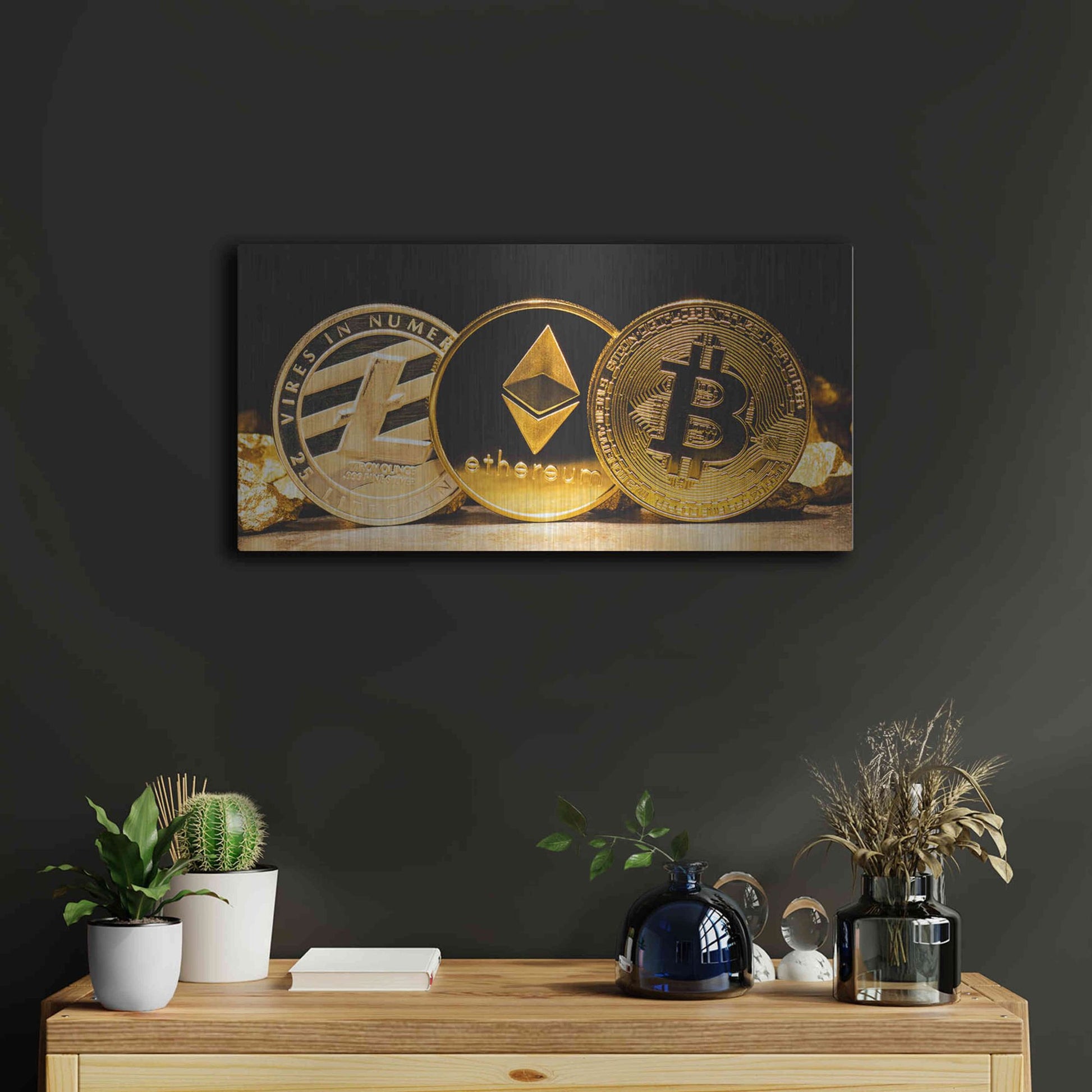 Luxe Metal Art 'The OG Crypto II', Metal Wall Art,24x12
