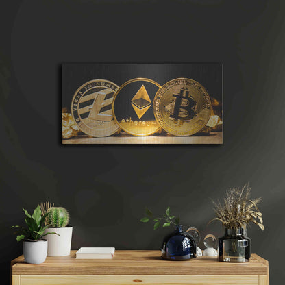Luxe Metal Art 'The OG Crypto II', Metal Wall Art,24x12